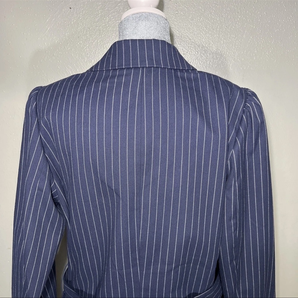 Lane Bryant Belted Blazer Navy Size 14 Classic Suit Coat Jacket Formal Business - Picture 8 of 15